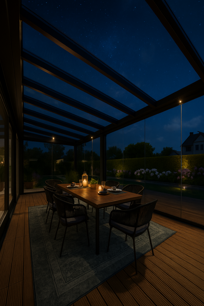 terrasoverkapping inrichten sfeerverlichting