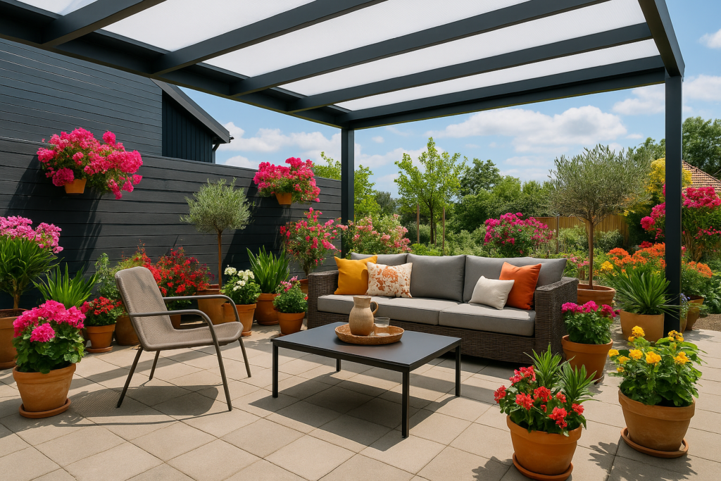 Terrasoverkapping antraciet
