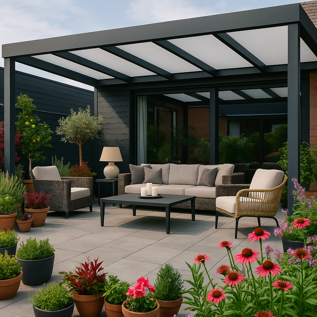 Terrasoverkapping met opaal dak