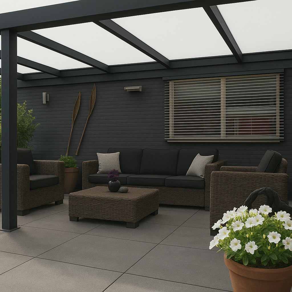 Veranda met opaal polycarbonaat