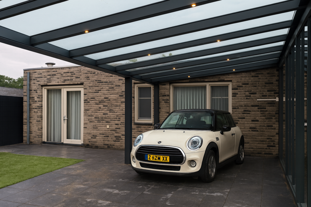 carport met verlichting