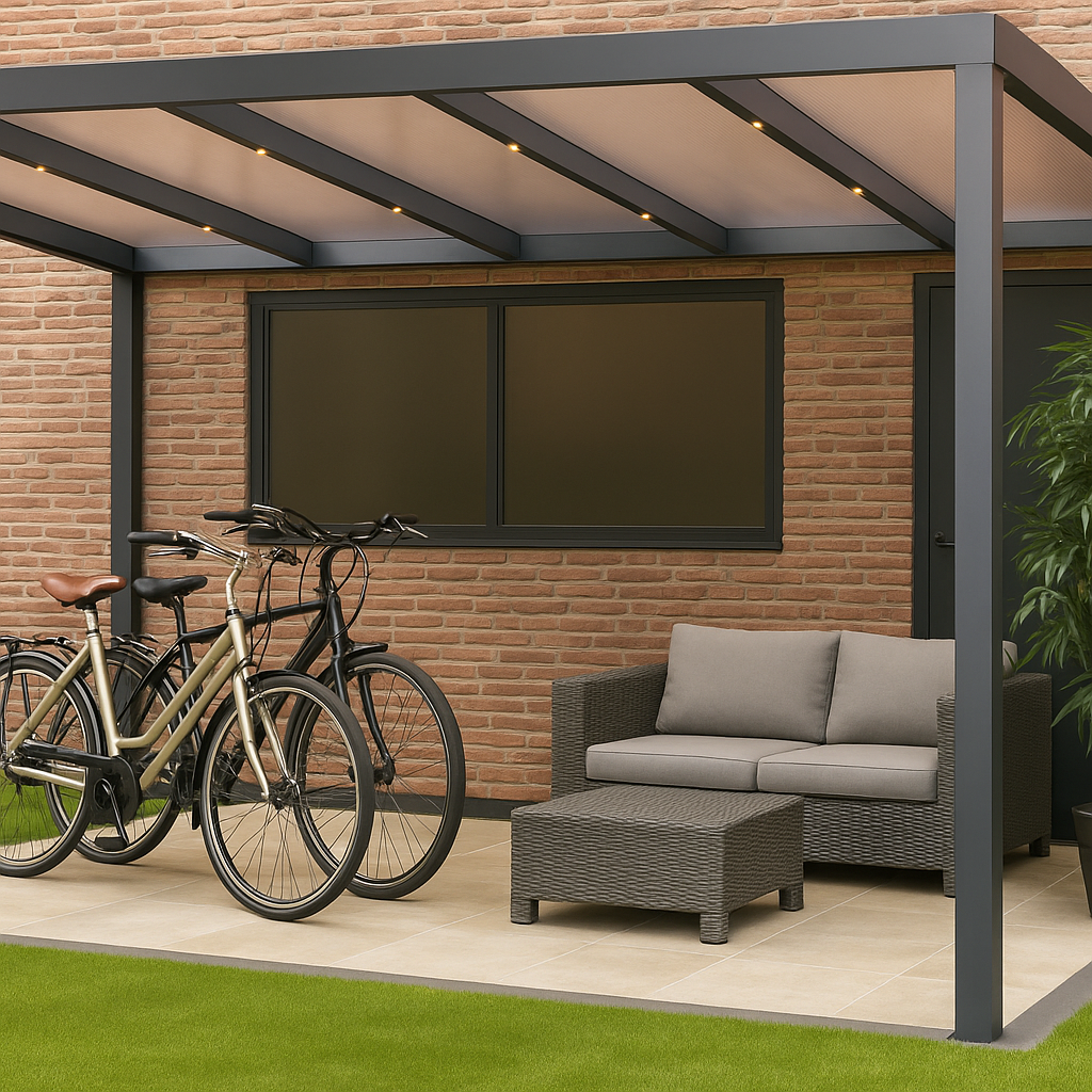 Aluminium carport met berging