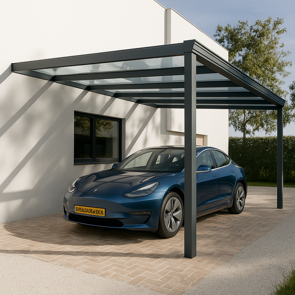 carport met glazen dak