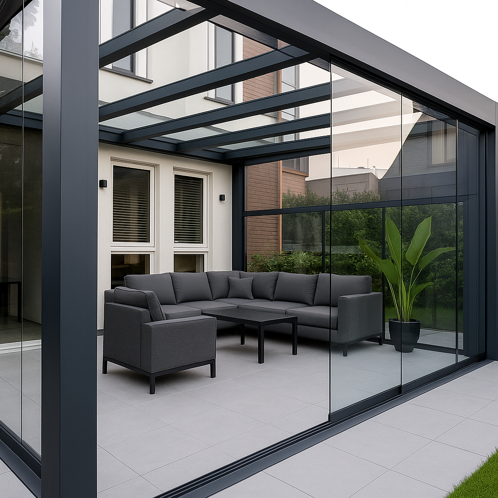 glazen schuifdeuren terrasoverkapping