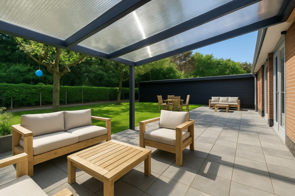 veranda met helder polycarbonaat