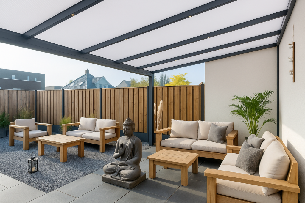 veranda met opaal polycarbonaat