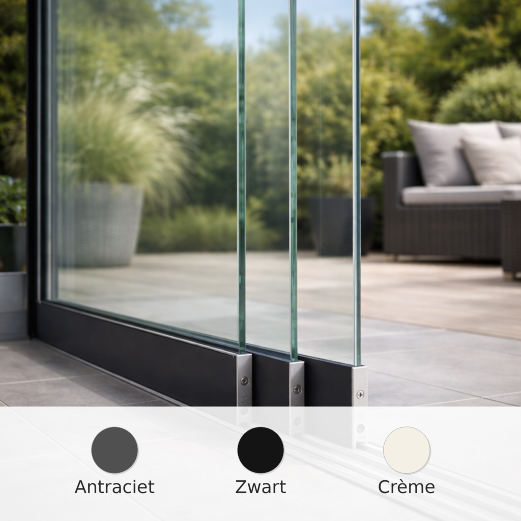 kleuren profielen glazen schuifwand zwart antraciet creme