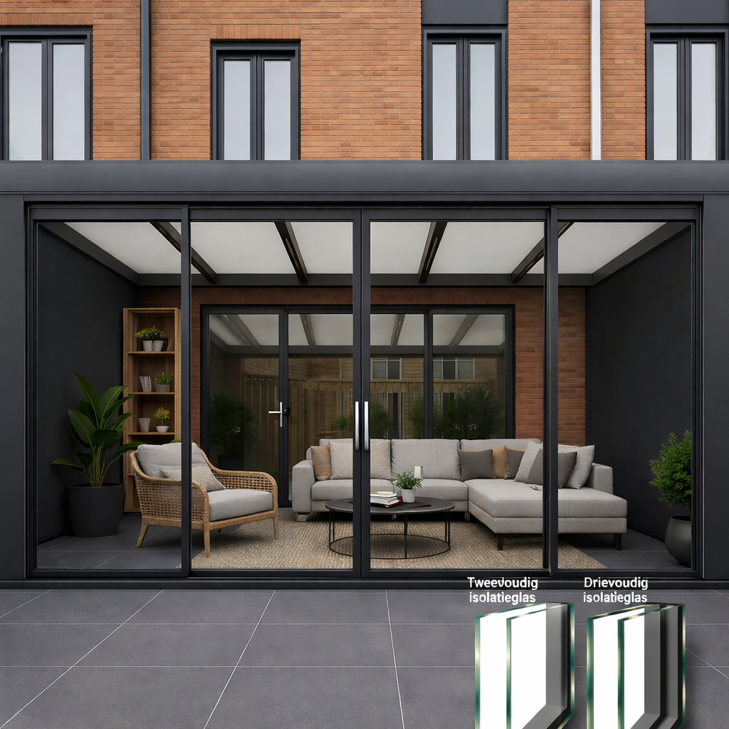 glas aluminium schuifpui